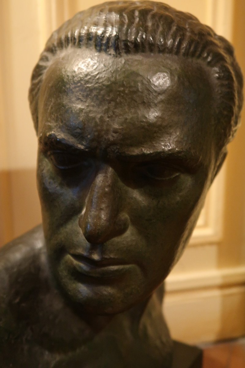 Bust Of Mermoz By Lucien Gibert-photo-8