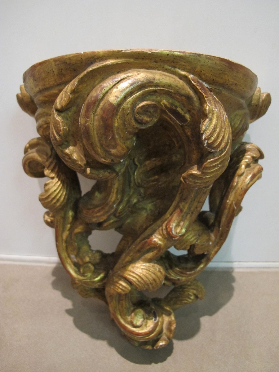 Wall Console In Golden Wood XIX 