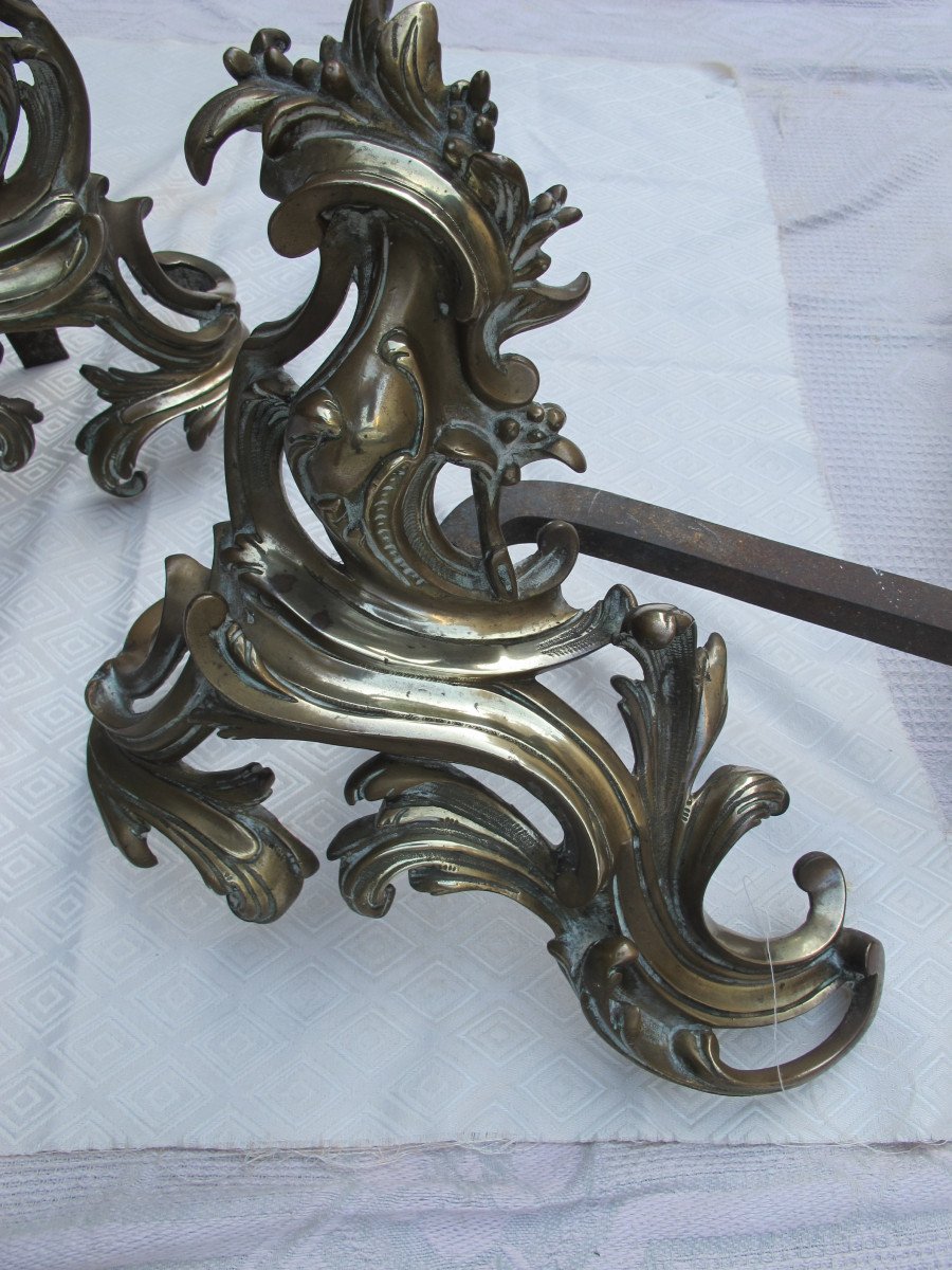 Pair Of Rococo Style Andirons -photo-1