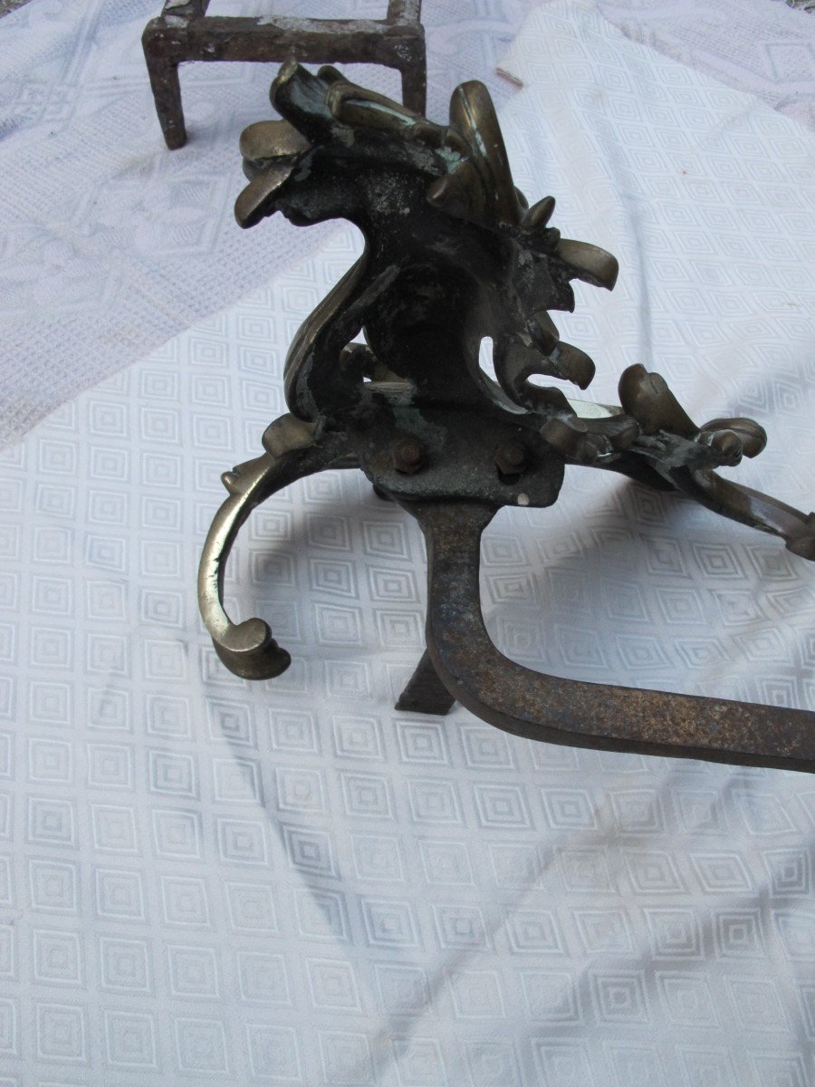 Pair Of Rococo Style Andirons -photo-5