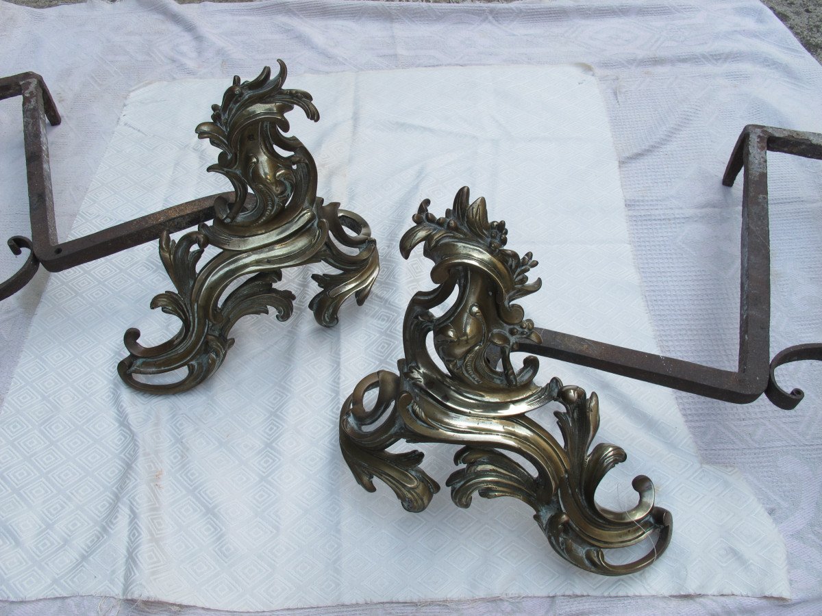 Pair Of Rococo Style Andirons 