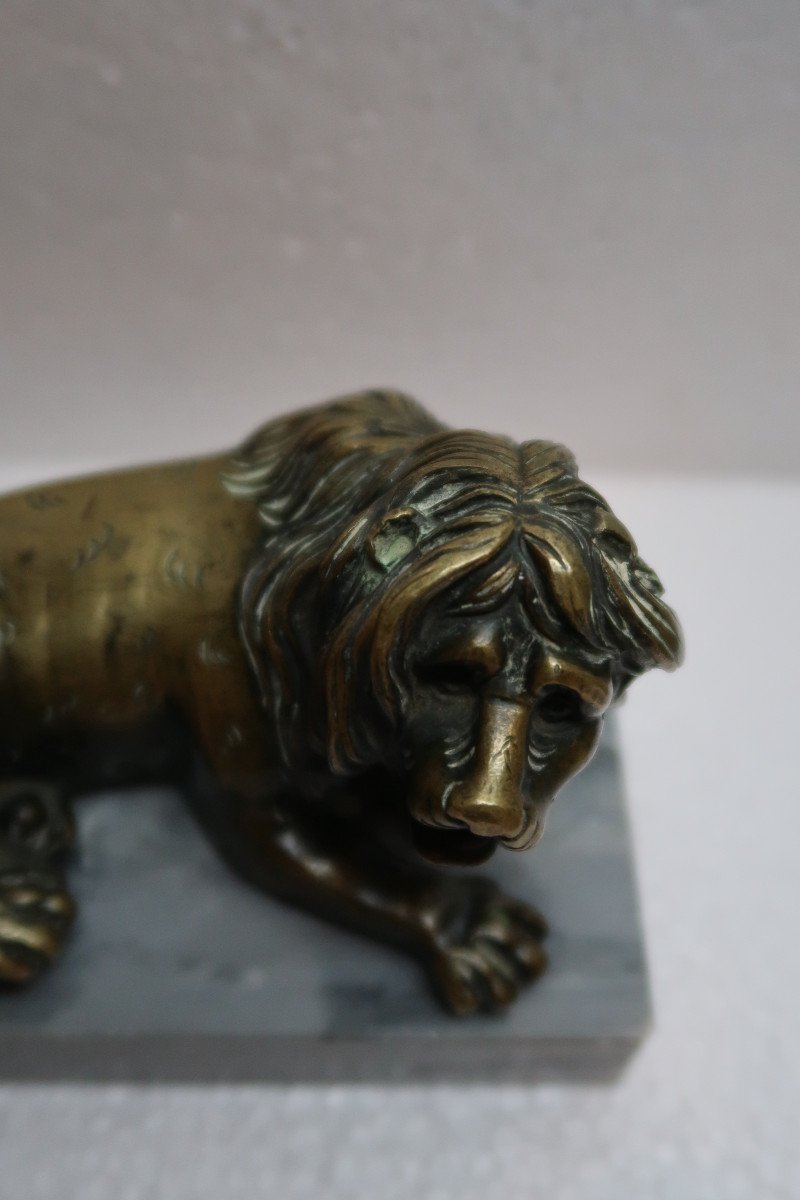 Pair Of Bronze Lions 19th Century-photo-3