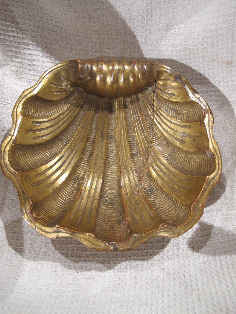 Gilded Wooden Shell End Of 18th Century - Beginning Of 19th Century-photo-3