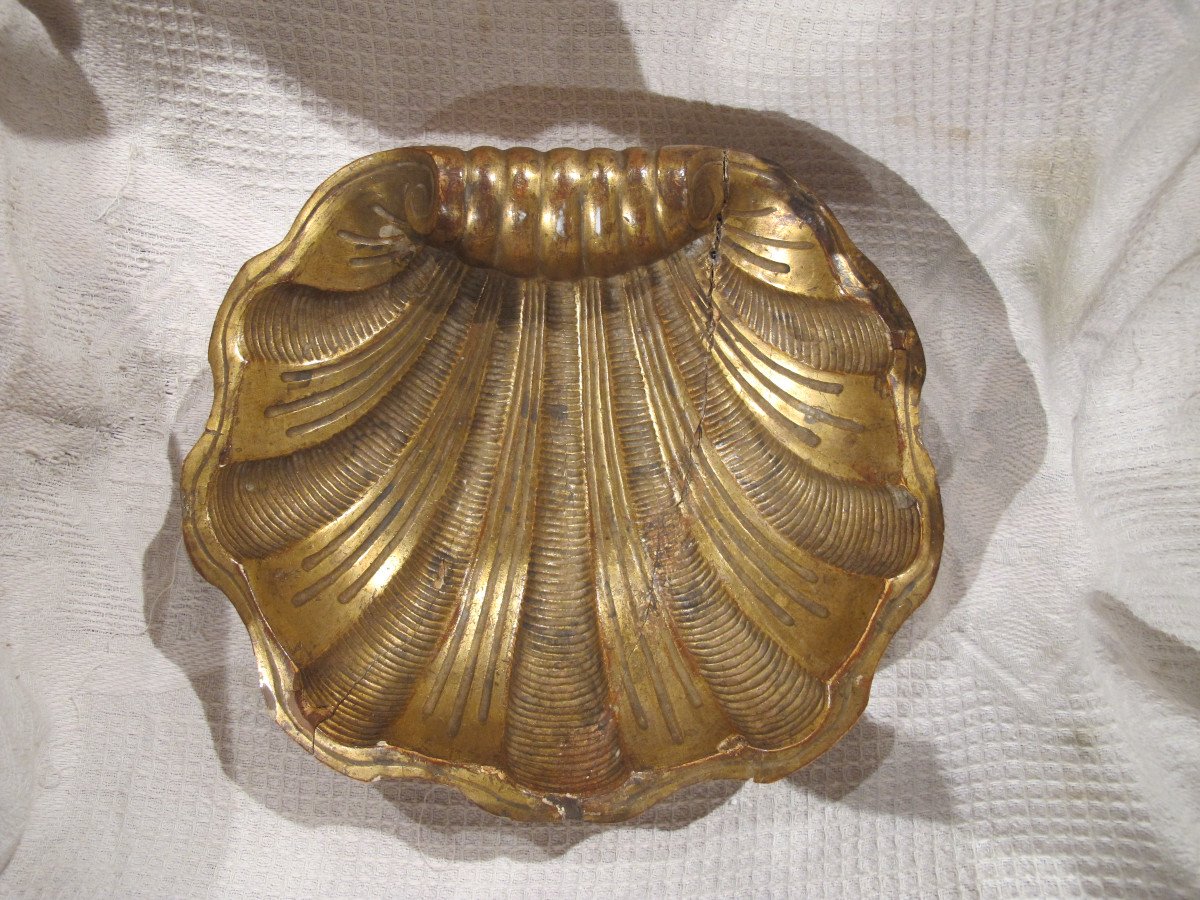 Gilded Wooden Shell End Of 18th Century - Beginning Of 19th Century