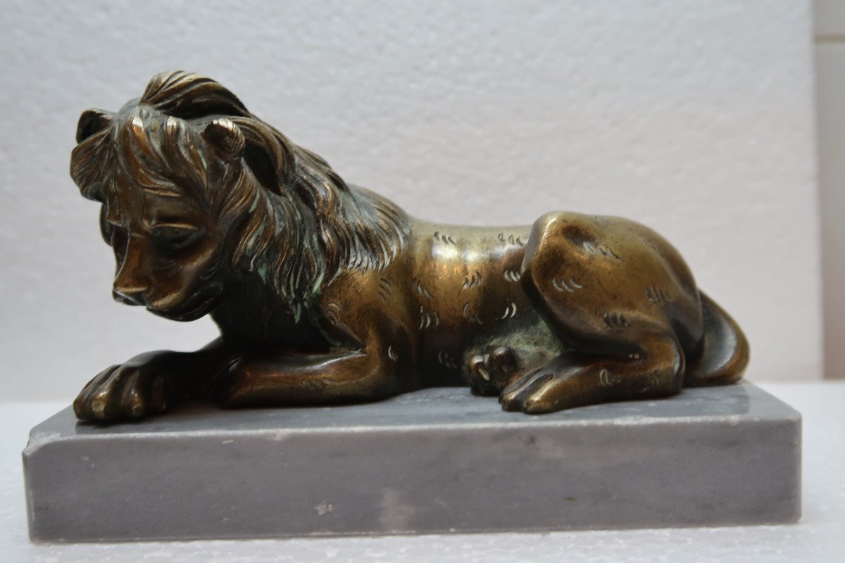 Paire De Lions En Bronze  XIX -photo-3