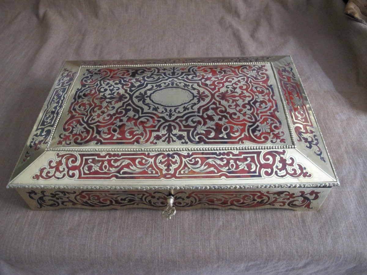 Boulle Marquetry Box Nap III Period-photo-2