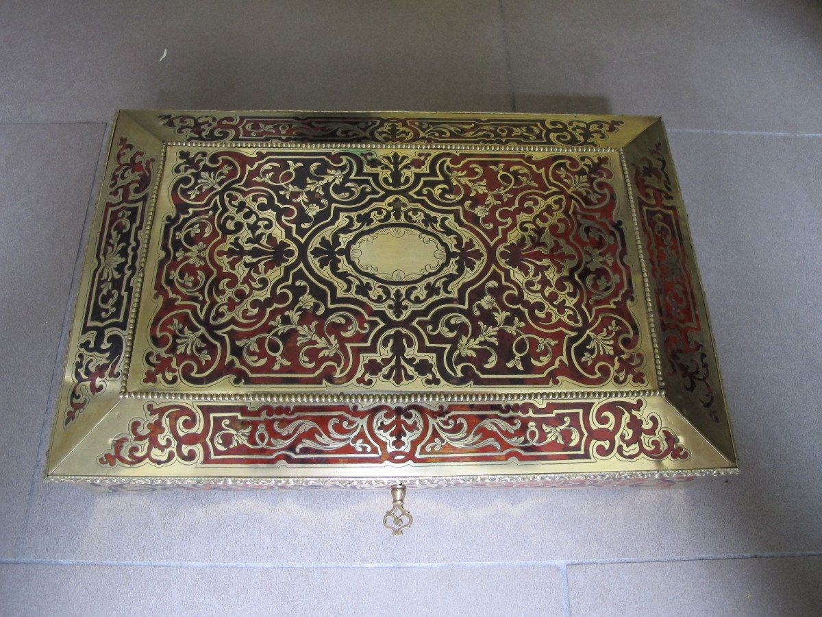 Boulle Marquetry Box Nap III Period-photo-5