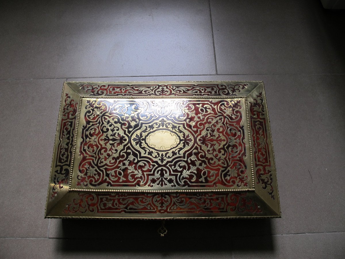 Boulle Marquetry Box Nap III Period-photo-7