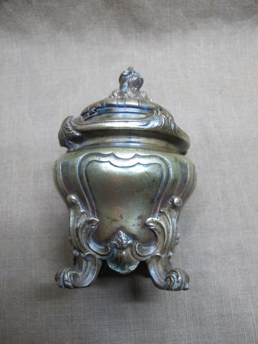 Bronze Inkwell, Late 19th Century-photo-4