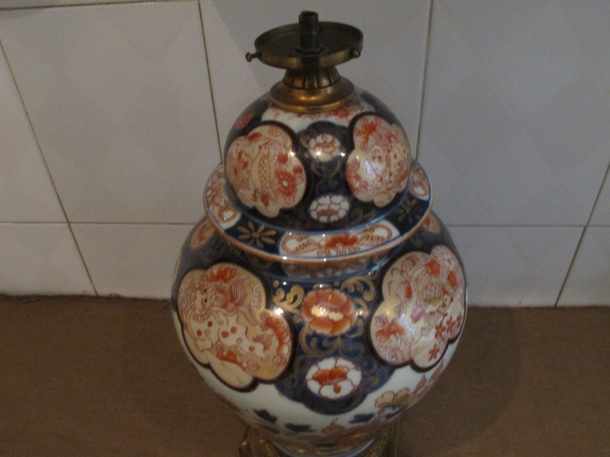 Imari Porcelain Lamp 19th Century-photo-3