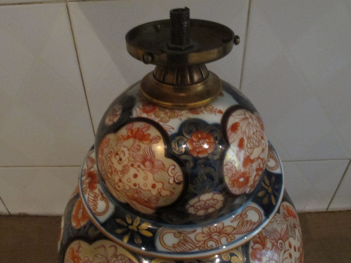 Imari Porcelain Lamp 19th Century-photo-2