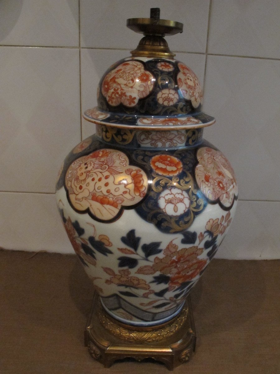 Imari Porcelain Lamp 19th Century-photo-3