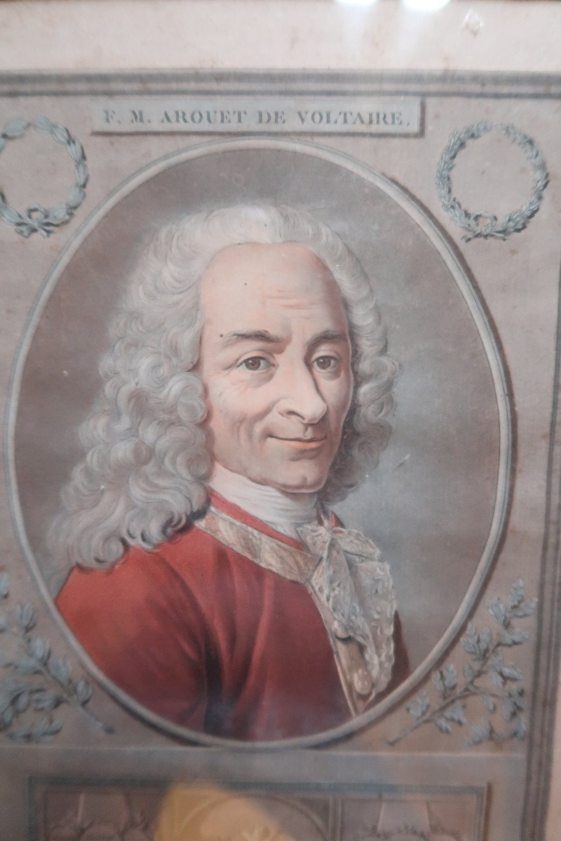 Pair Of Engravings: Voltaire And Molière-photo-2