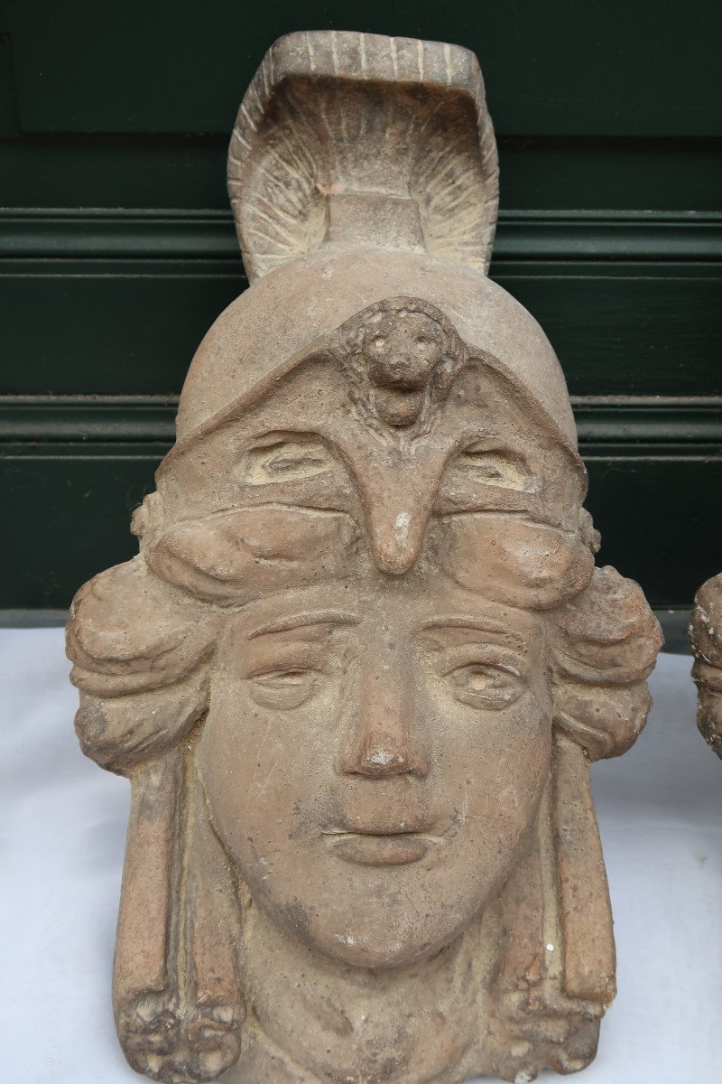 Paire De Mascarons à Décor De Têtes De Femmes-photo-2