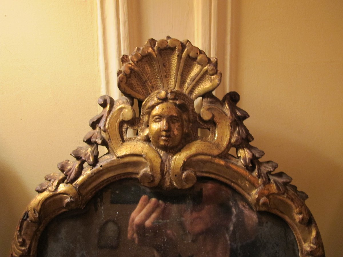 18th Century Gilded Wood Mirror-photo-2