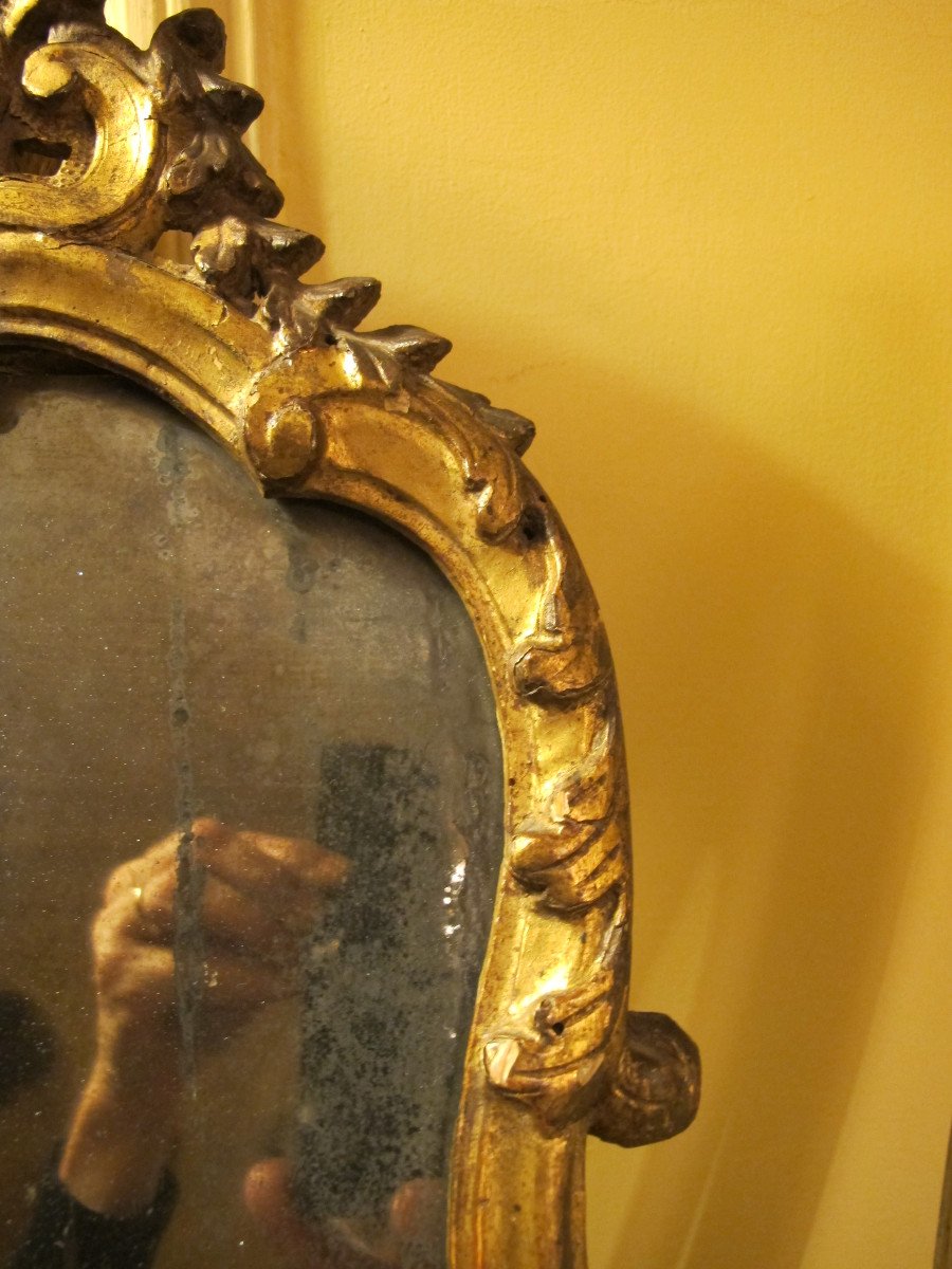 18th Century Gilded Wood Mirror-photo-5