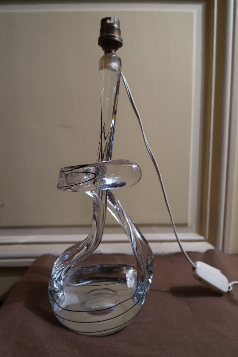 Pied De Lampe En Cristal    Années 1970