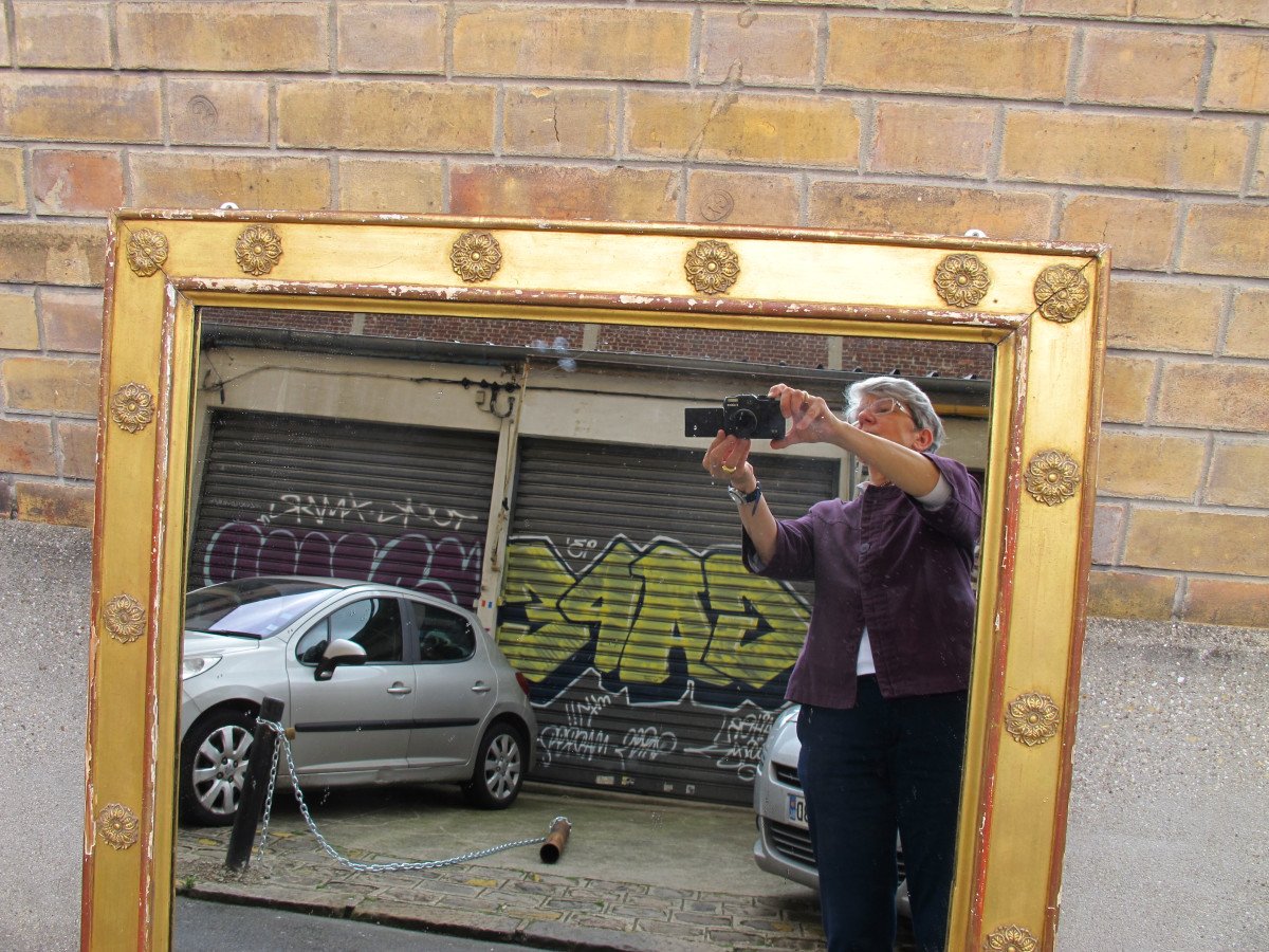 Gilded Wooden Mirror, Early 19th Century-photo-3