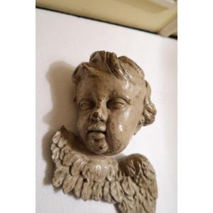 Cherub In Painted Wood Period L XV 