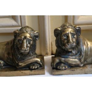 Pair Of Lions In Bronze XIX