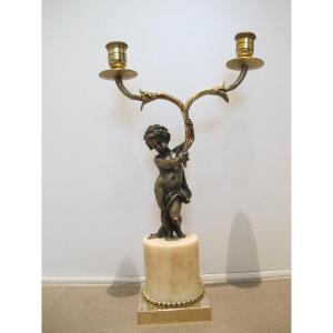 Candelabra With Putti Decor 