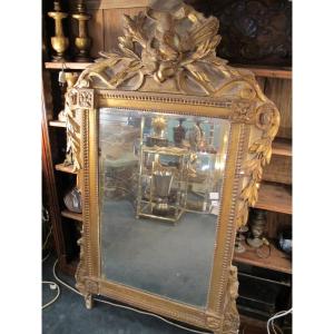 Louis XVI Period Painted And Gilded Wooden Mirror