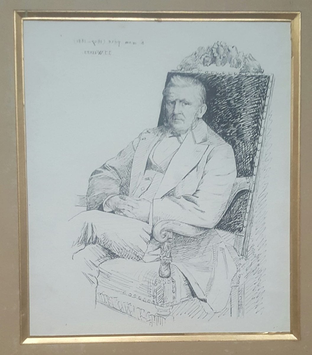 Jean Joseph Weerts: Portrait Of My Father, Drawing