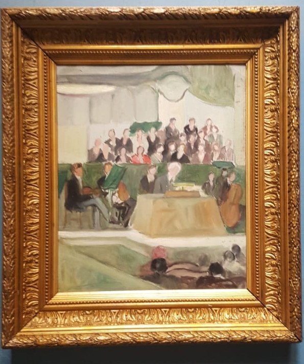 Paule Gobillard: Concert At La Salle Gaveau, Oil On Cardboard Study