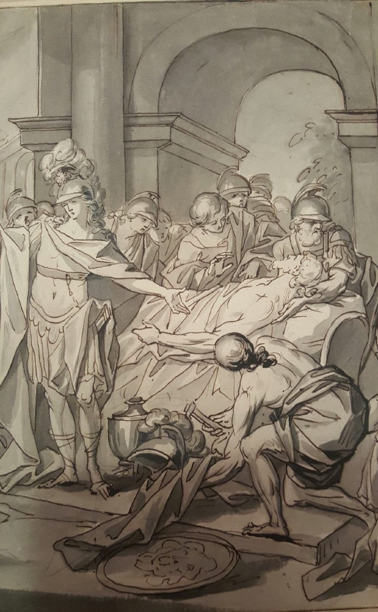 The Death Of Patroclus, Drawing By Auguste Nicodemo, 1786-photo-2