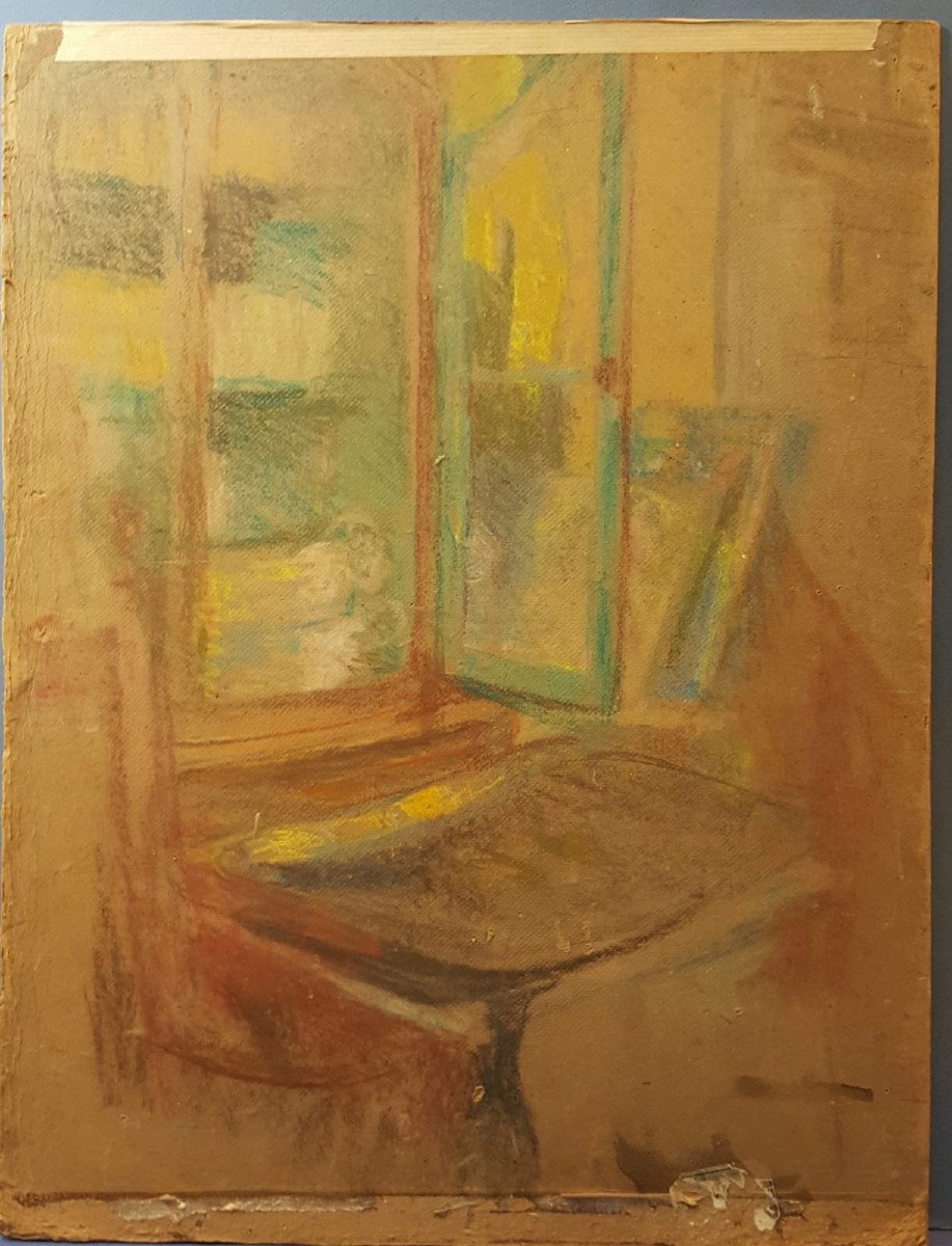 Jeune femme assise dans un intérieur, fusain et pastel, par Charles Haslewood Shannon-photo-1