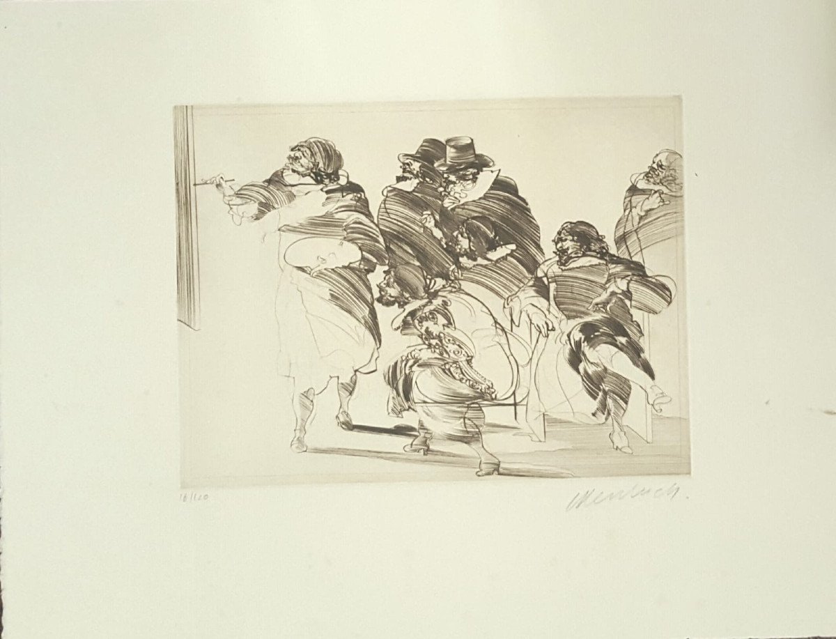 Le Peintre et ses disciples, Lithographie de Claude Weisbuch