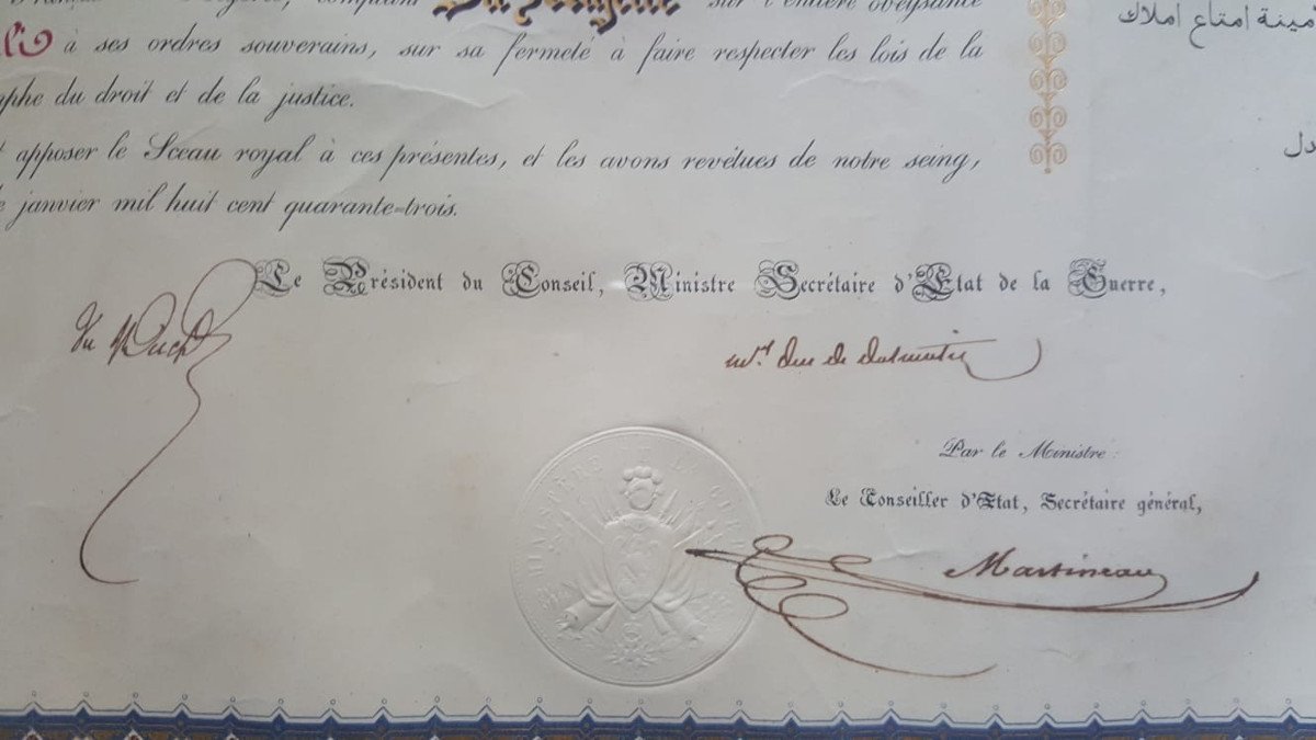 War Ministry Document, Appointment To The Post Of Agha Signed By Soult, 1843-photo-4