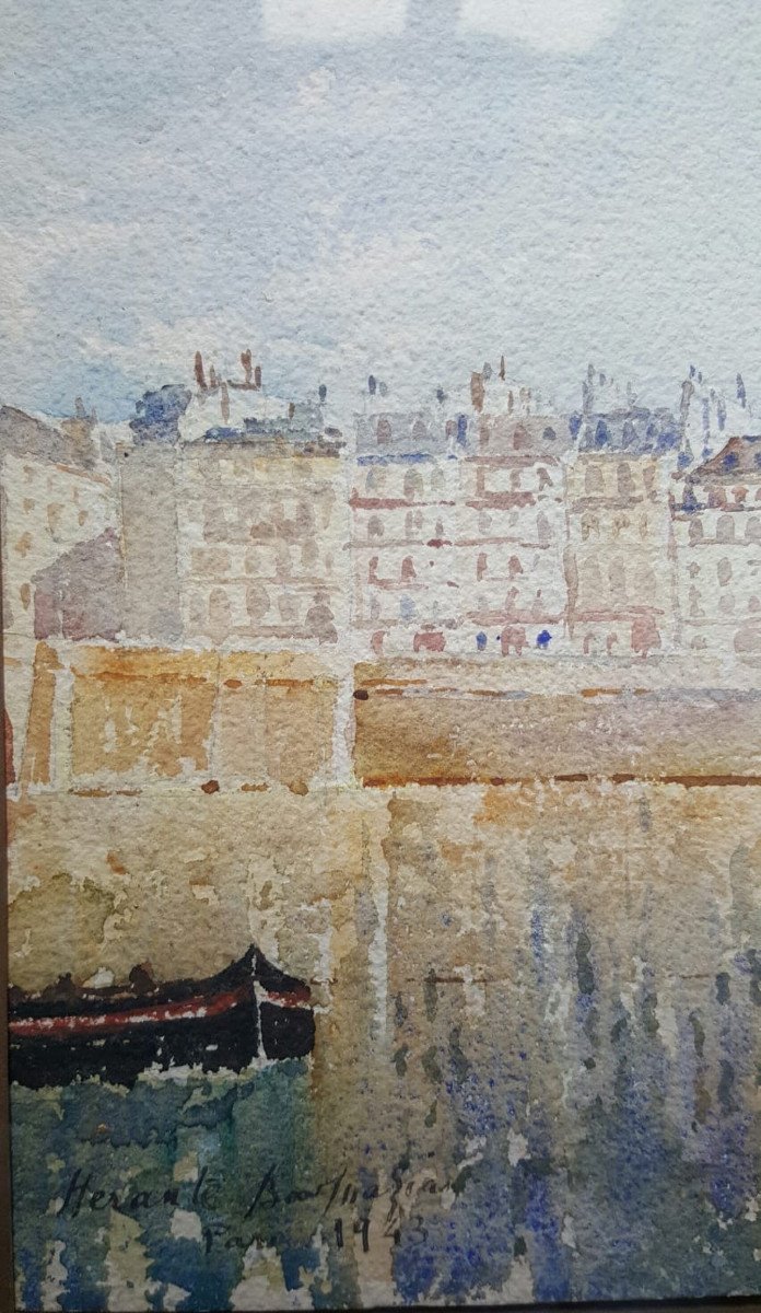 Watercolor Of The Quays Of Paris, 1943-photo-2
