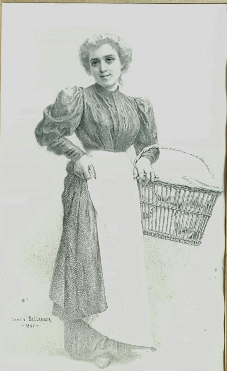 The Linenwoman, Drawing By Camille Bellanger, 1897-photo-2