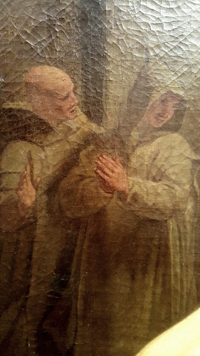 Saint Bruno en prière d'après Jean Jouvenet, huile sur toile, XVIIIème siècle-photo-2