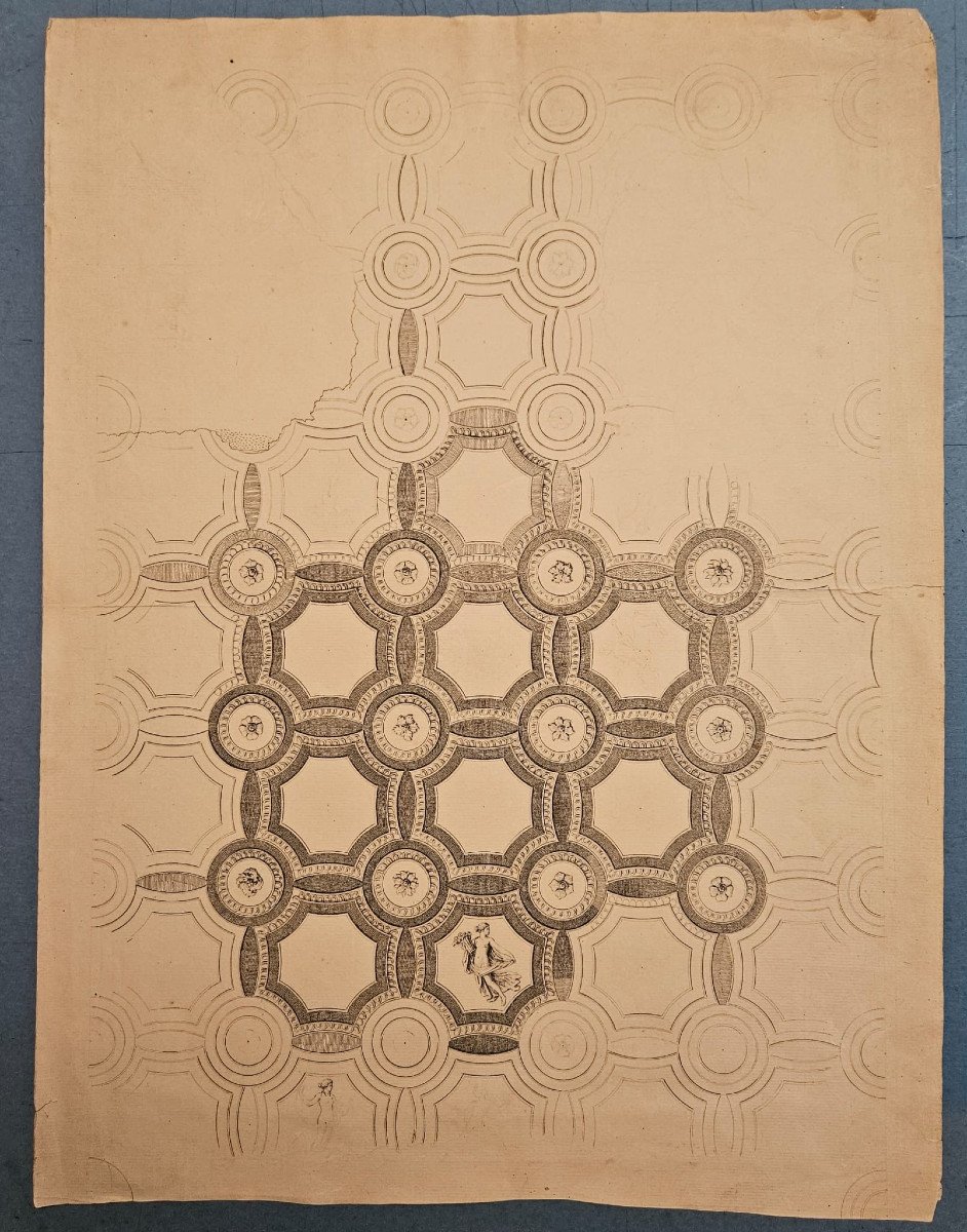 Ceiling Project, Pen Drawing Around 1800