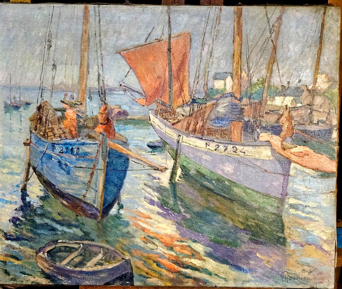 Albert Grenier: Marine au port, 1912, huile sur toile