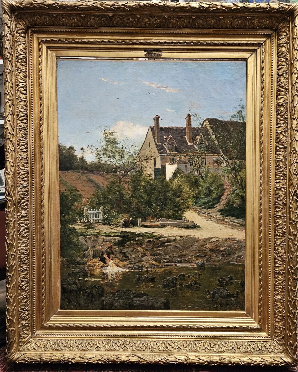 Les Bords De l'Anguison à Corbgny Par Hippolyte Camille Delpy, Huile Sur Toile, 1877-photo-2