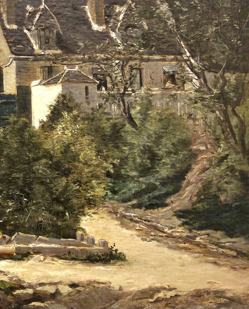 Les Bords De l'Anguison à Corbigny Par Hippolyte Camille Delpy, Huile Sur Toile, 1877-photo-3