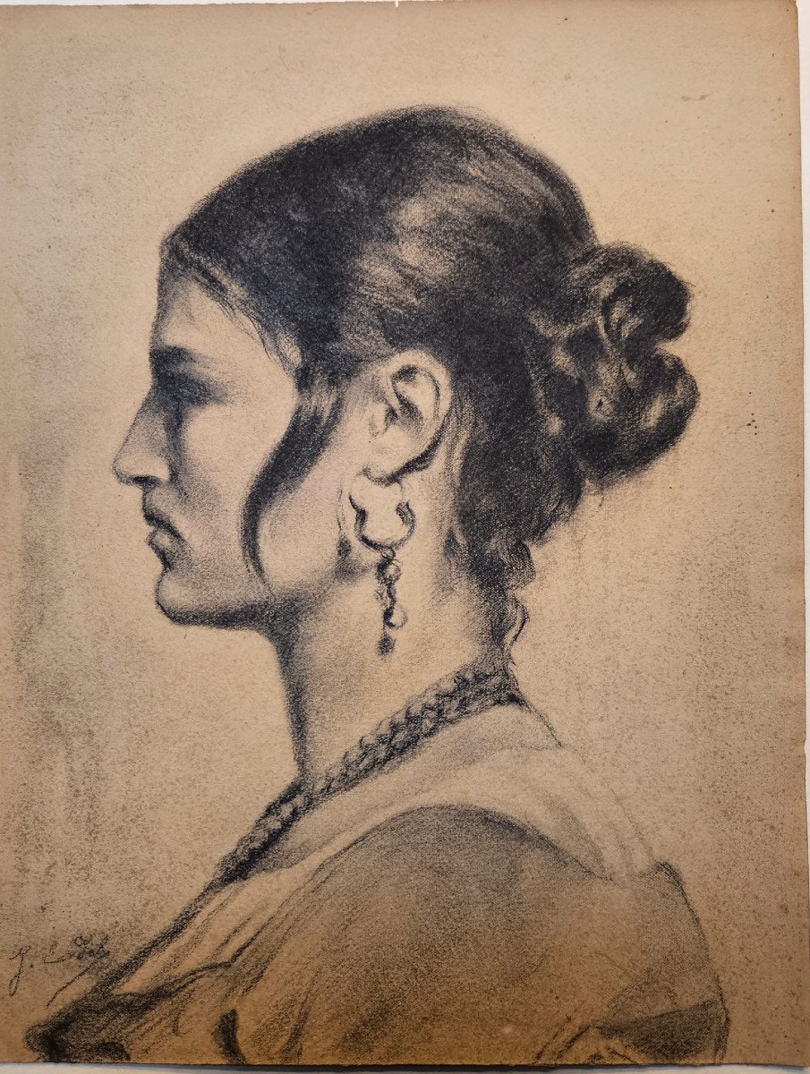 Portrait Of A Woman In Profile After Paul Dubois