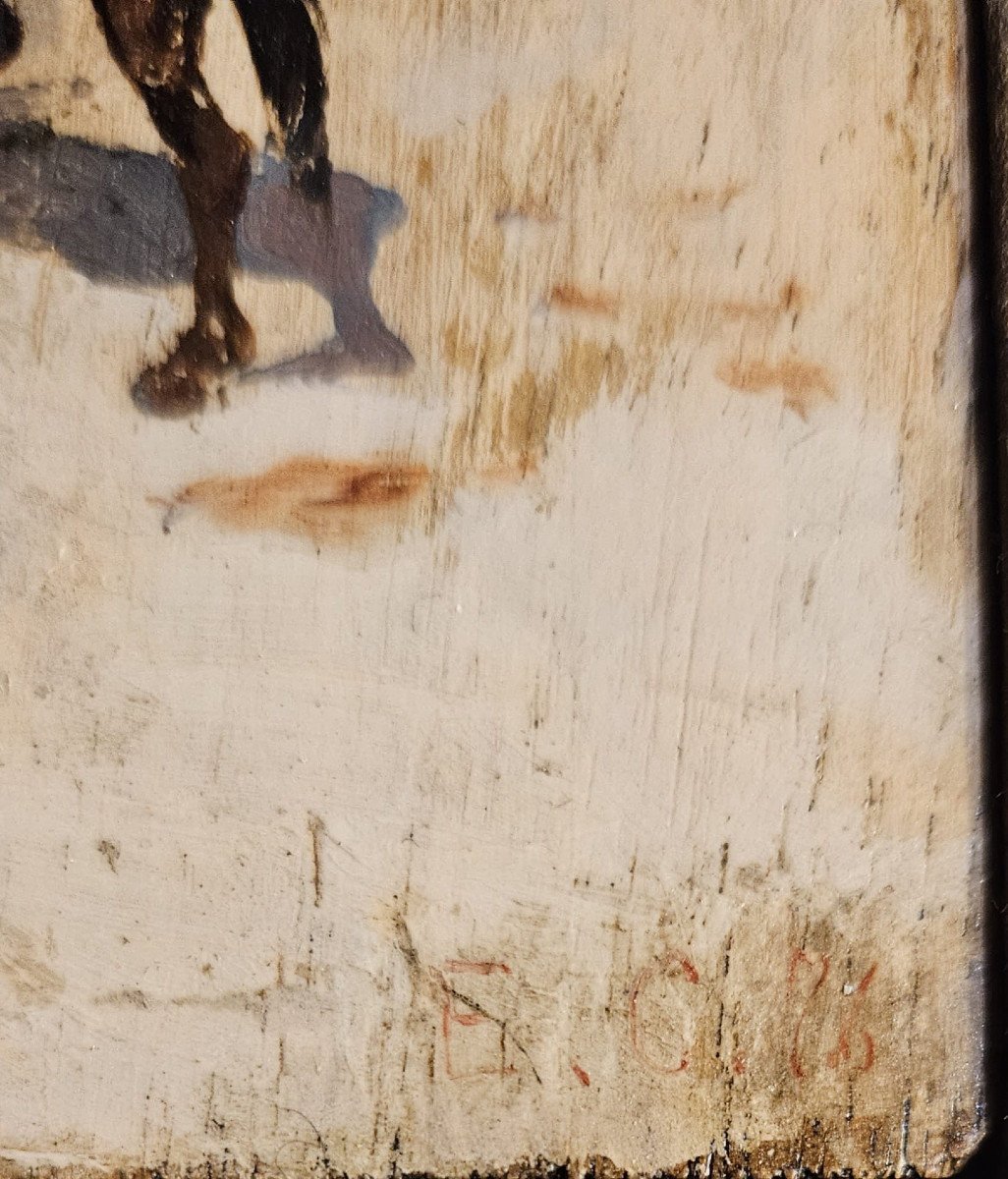 Andalusian Muleteer In Front Of A Ruin, Oil On Wood By Edouard Castres, 1886-photo-4