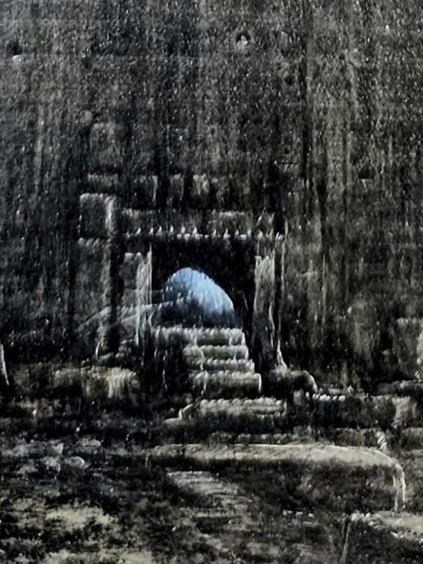 The Blue Stone, Pastel On Card By Ugarte, 1985-photo-4