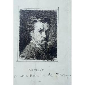 P. Soyer: Portrait Du Baron E. De S. De Friedberg, (encre)