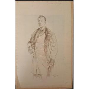 Joseph Fortuné Seraphin Layraud: Portrait Of Prince Constantin Radziwill, Drawing