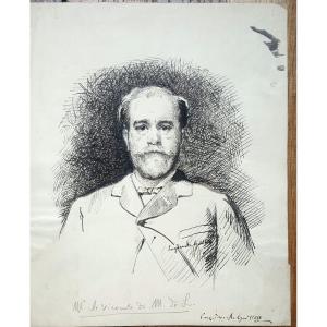 Eugène Antoine Guillon: Portrait Du Vicomte De M. De L., dessin