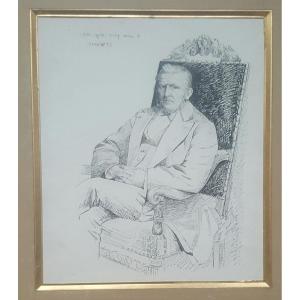 Jean Joseph Weerts: Portrait Of My Father, Drawing