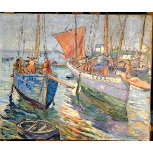 Albert Grenier: Marine au port, 1912, huile sur toile