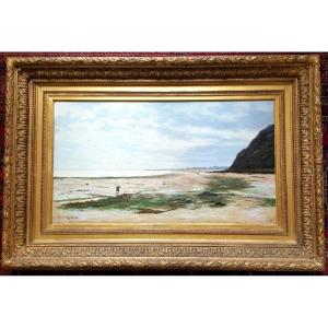 La plage d'Arromanche par Olivier Cheron en 1887