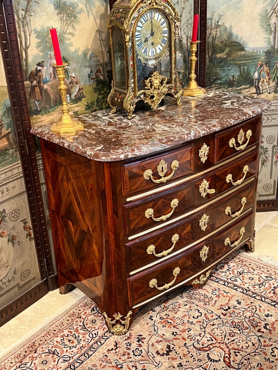 Rare Small Commode Ep Louis XIV In Amourette-photo-5