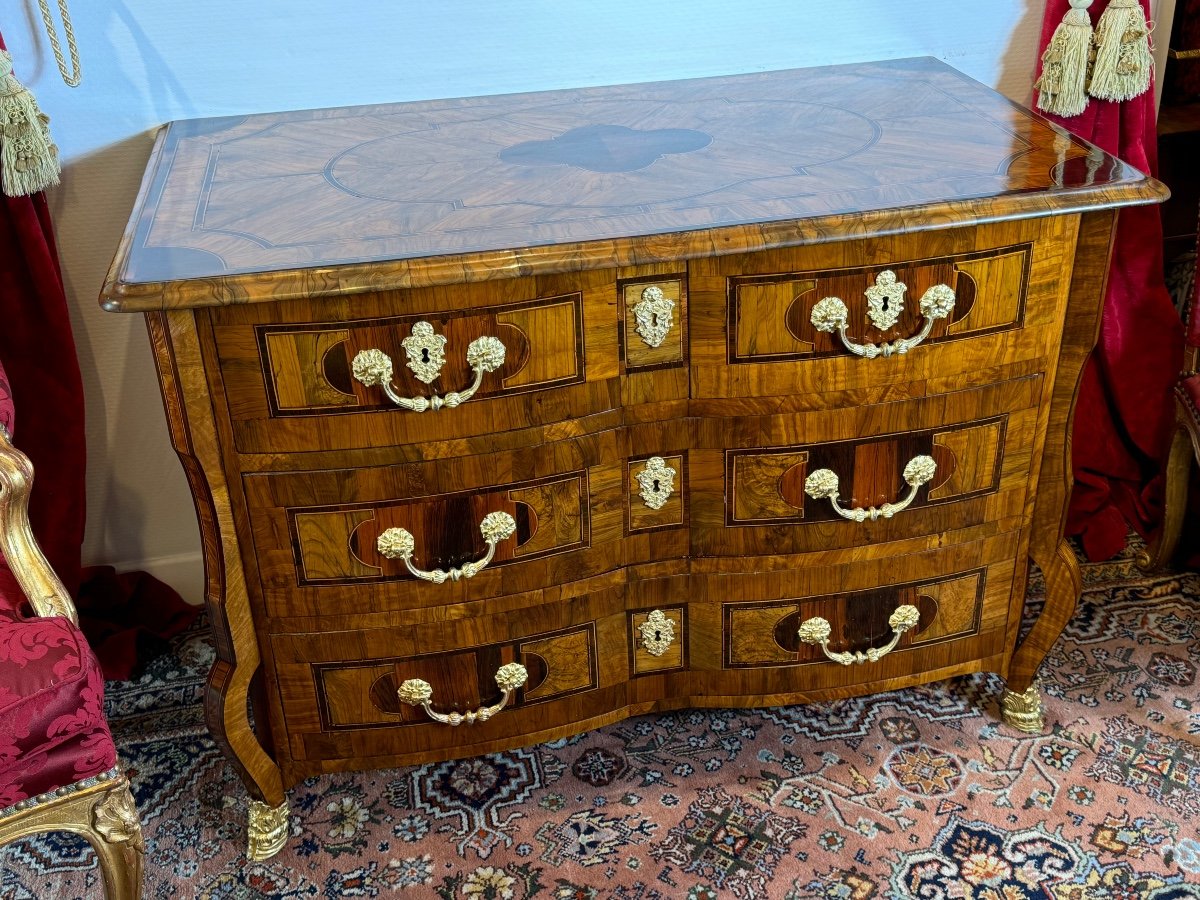 Commode mazarine Ep Louis XIV Olivier Et Palissandre  Vallée Du Rhone-photo-2